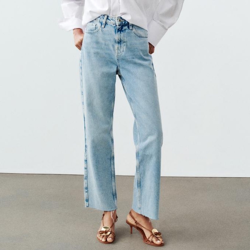 Zara High Rise Z1975 Straight Leg Jeans